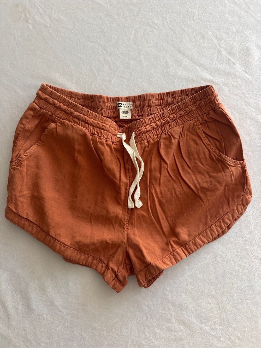 Billabong Women's Rust Orange Drawstring Athletic Shorts